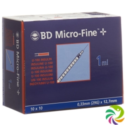 BD Microfine+ U100 Insulin Spritze 0.33mm X 12.7mm 100x 1ml