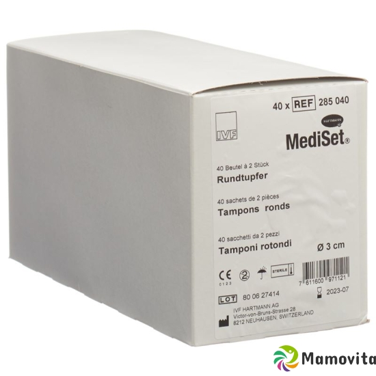 Mediset IVF Rundtupfer 3cm Steril 40 Beutel 2 Stück buy online