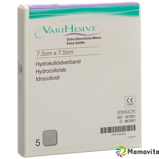 VariHesive Extra Dünn Hydrokolloidverband 7.5x7.5cm 5 Stück buy online