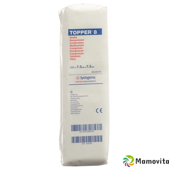 Topper 8 Einmal-Kompressen 7.5x7.5cm Unsteril 200 Stück buy online