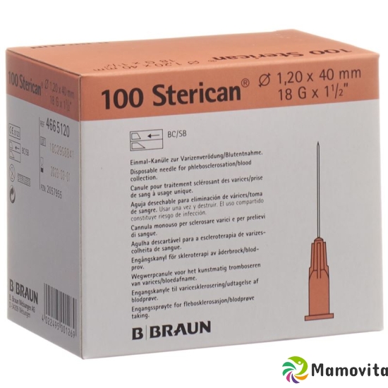 Sterican Nadel 18g 1.20x40mm Rosa Luer 100 Stück buy online