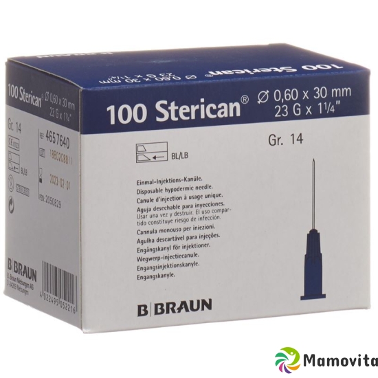 Sterican Nadel 23g 0.60x30mm Blau Luer 100 Stück buy online