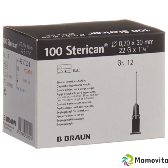 Sterican Nadel 22g 0.70x30mm Schwarz Luer 100 Stück buy online