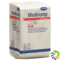 Medicomp Extra Vlieskompressen 7.5x7.5cm Nicht Steril 100 Stück