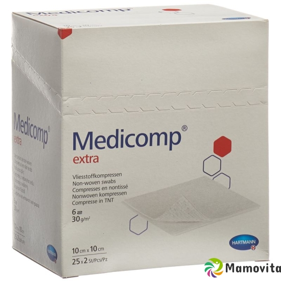 Medicomp Extra Vlieskompressen 10x10cm 25 Beutel 2 Stück buy online