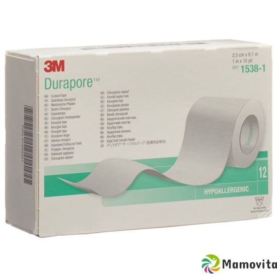 3M Durapore Seide Heftpflaster 25mmx9.14m 12 Stück buy online