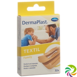 Dermaplast Textil Family Strip 3 Sizes 32 Pieces