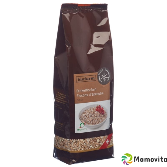 Biofarm Dinkelflocken Knospe Beutel 500g buy online