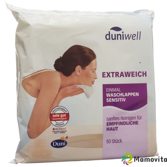 Duniwell Sanft Reinigende Einmal Waschlappen Sensitiv 50 Stück buy online