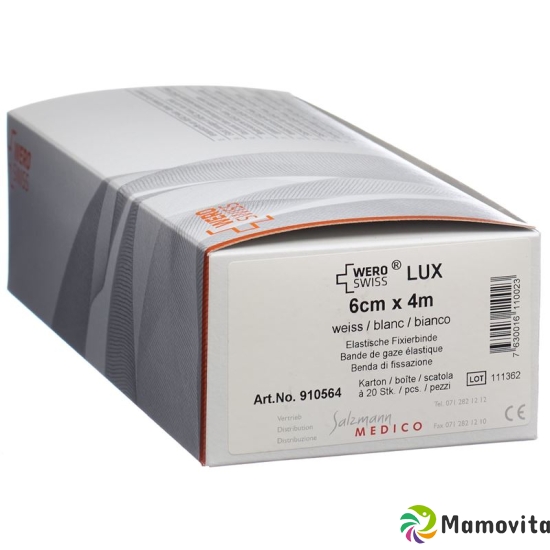 Wero Lux Elastische Fixierbinde 4mx6cm Weiss 20 Stück buy online