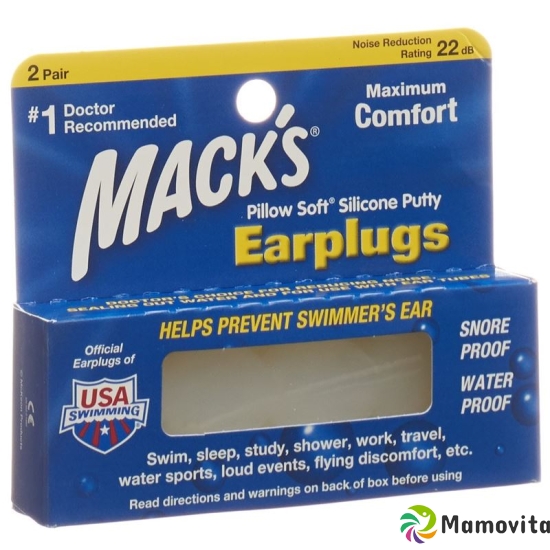 Macks Earplugs Transparent 2 pairs buy online