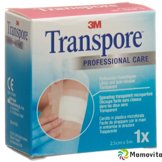 3M Transpore Fixierpflaster 25mm x 5m transparent Refill buy online