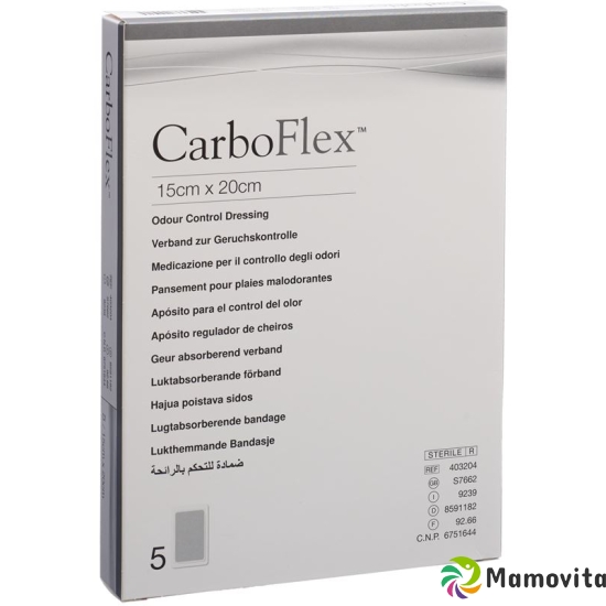 Carboflex Aktivkohle Verband 15x20cm Steril 5 Stück buy online