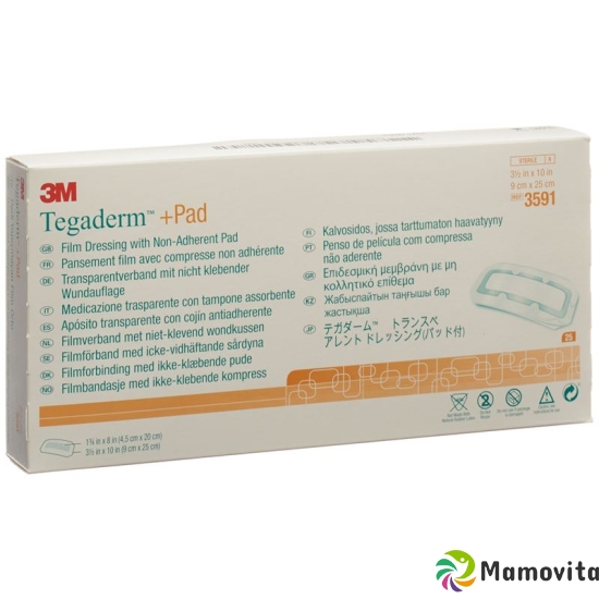 3M Tegaderm + Pad 9x25cm / Wundkissen 4.5x20cm 25 Stück buy online