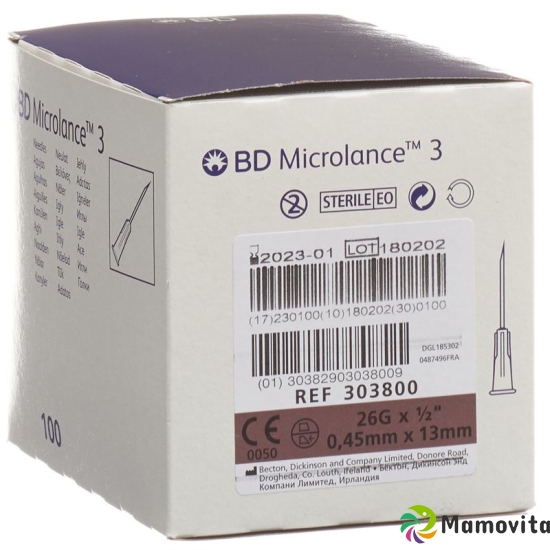 BD Microlance 3 Injektionskanülen 0.45 x 13mm Braun 100 Stück buy online