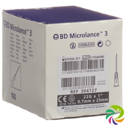 BD Microlance 3 Injektionskanülen 0.7mm x 25mm Schwarz 100 Stück