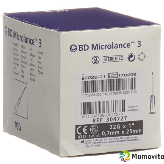 BD Microlance 3 Injektionskanülen 0.7mm x 25mm Schwarz 100 Stück buy online