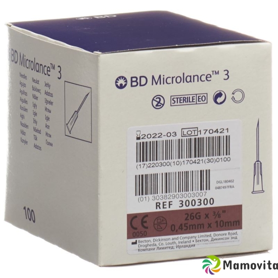 BD Microlance 3 Injektionskanüle 0.45x10mm Braun 100 X buy online