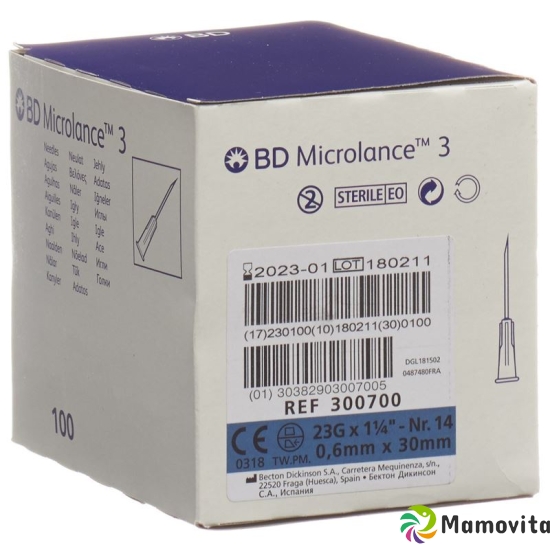 BD Microlance 3 Injektionskanülen 0.6 x 30mm Blau 100 Stück buy online