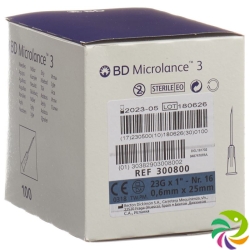 BD Microlance 3 Injektionskanüle 0.6mmx25mm Blau 100 Stück