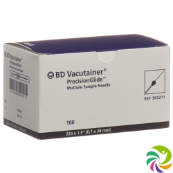 Vacutainer Kanüle 22g 0.7x38mm Schwarz 100 Stück