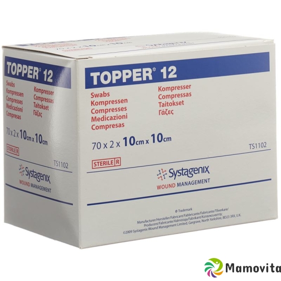 Topper 12 Einmal-Kompressen 10x10cm Steril 70 Beutel à 2 Stück buy online