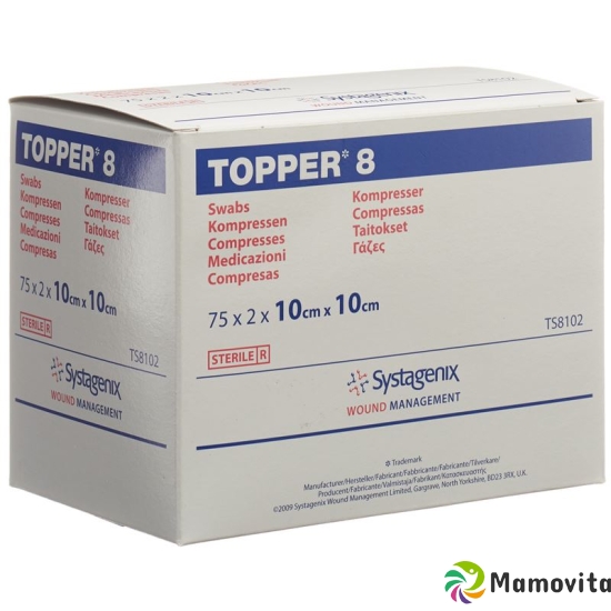 Topper 8 Einmal-Kompressen 10x10cm Steril 75 Beutel à 2 Stück buy online