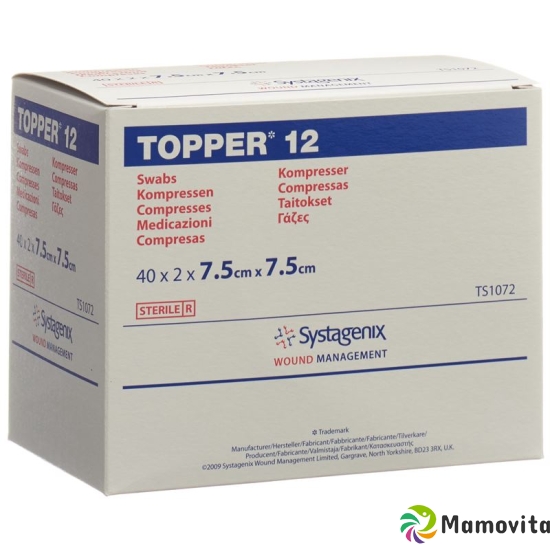 Topper 12 Einmal-Kompressen 7.5x7.5cm Steril 40 Beutel à 2 Stück buy online