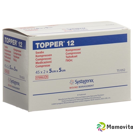 Topper 12 Einmal-Kompressen 5x5cm Steril 45 Beutel à 2 Stück buy online