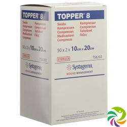 Topper 8 Einmal-Kompressen 10x20cm Steril 50 Beutel à 2 Stück