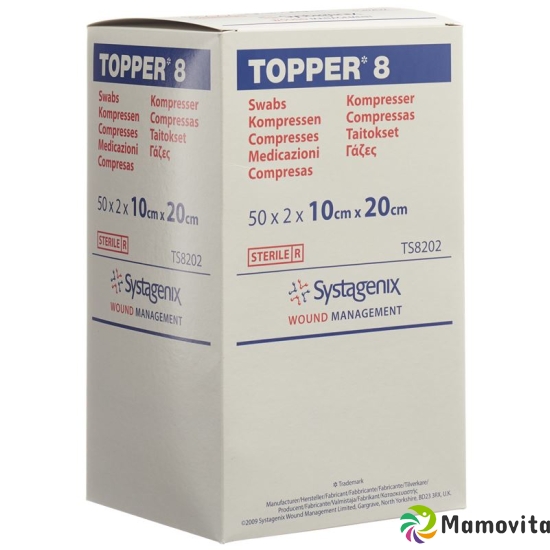 Topper 8 Einmal-Kompressen 10x20cm Steril 50 Beutel à 2 Stück buy online