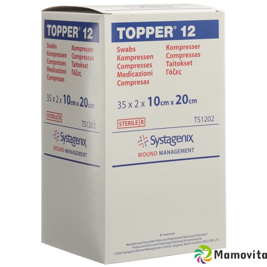 Topper 12 Einmal-Kompressen 10x20cm Steril 35 Beutel à 2 Stück buy online