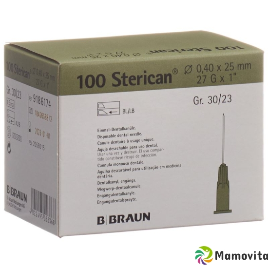 Sterican Nadel Dent 27g 0.4x25mm Grau 100 Stück buy online