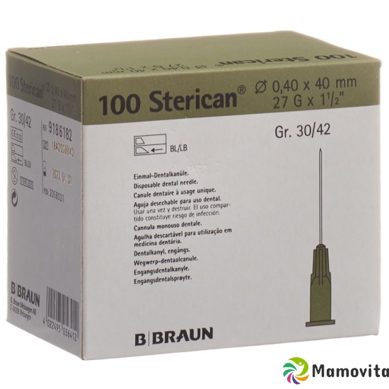 Sterican Nadel Dent 27g 0.4x40mm Grau 100 Stück buy online