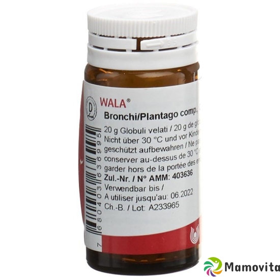 Wala Bronchi/plantago Comp Globuli 20g buy online