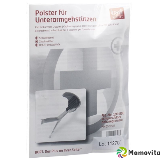 Bort Polster für Unterarmgehstütze Schwarz 1 Paa buy online