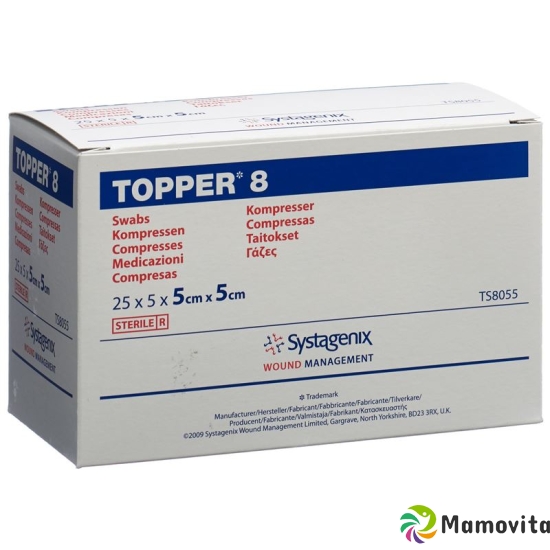 Topper 8 Einmal-Kompressen 5x5cm Steril 25 Beutel à 5 Stück buy online