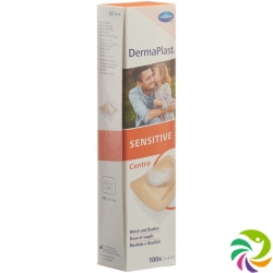 Dermaplast Sensitive Centro Strip 3x4cm Skin-Coloured 100 Pieces