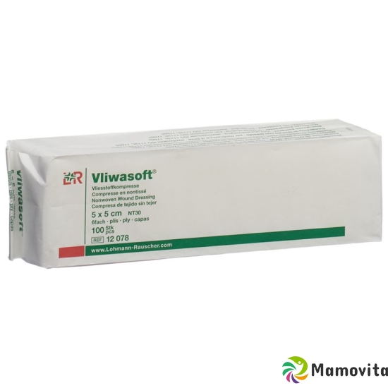 Vliwasoft Nw Kompresse 12 5x5cm 6-fach Beutel 100 Stück buy online