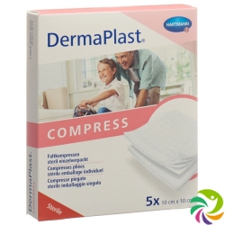 Dermaplast Folding Compresses Typ17 10x10cm 8-fold 5x 2 Pieces