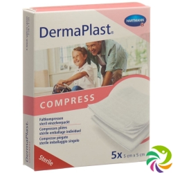 Dermaplast Folding Compresses Typ17 5x5cm 8-fold 5x 2 Pieces