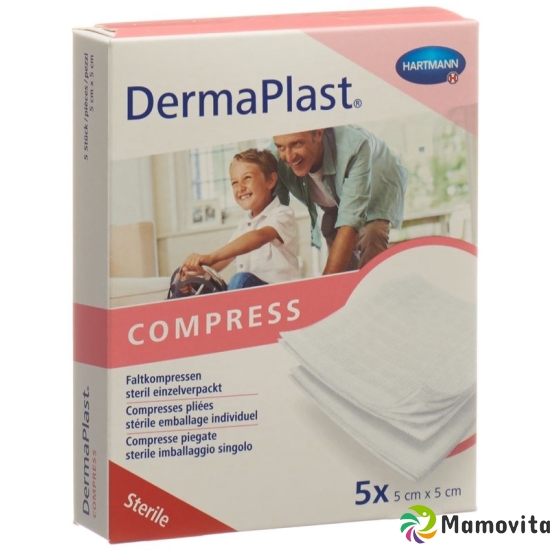 Dermaplast Folding Compresses Typ17 5x5cm 8-fold 5x 2 Pieces buy online