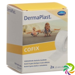 Dermaplast Cofix Gauze Bandage 2.5cmx4m White 2 Pieces