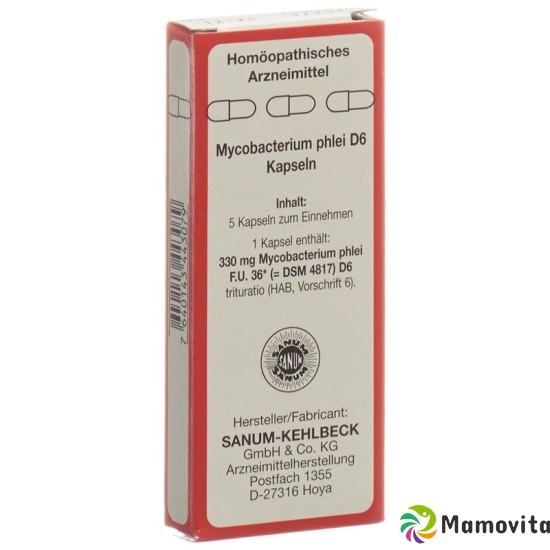 Sanum Mycobacterium Phlei Kapseln D 6 5 Stück buy online