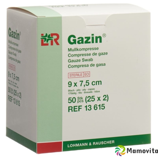 Flawa Gazin Set Mullkompressen 7.5x9cm 8-fach Steril 25x 2 Stück buy online