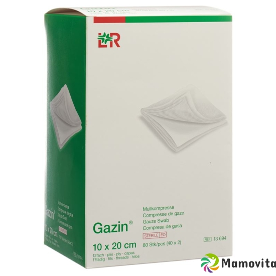 Flawa Gazin Set Mullkompressen 20x10cm 12-fach 40x 2 Stück buy online