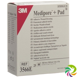 3M Medipore + Pad 10x10cm / Wundkissen 5x5.5cm 25 Stück