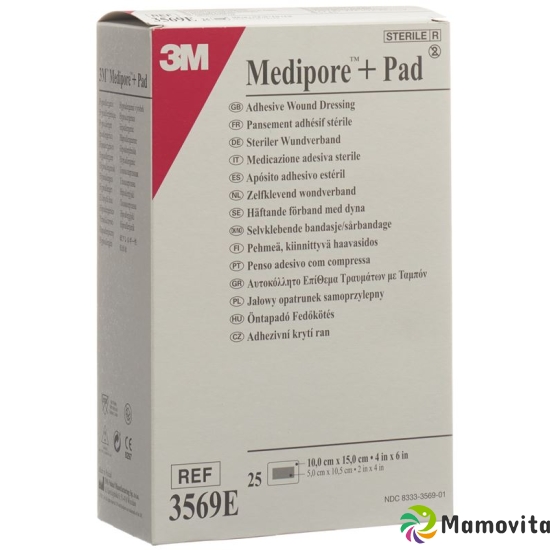 3M Medipore + Pad 10x15cm / Wundkissen 5x10.5cm 25 Stück buy online