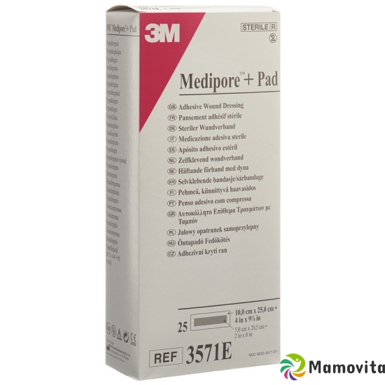 3M Medipore + Pad 10x25cm / Wundkissen 5x20.5cm 25 Stück buy online