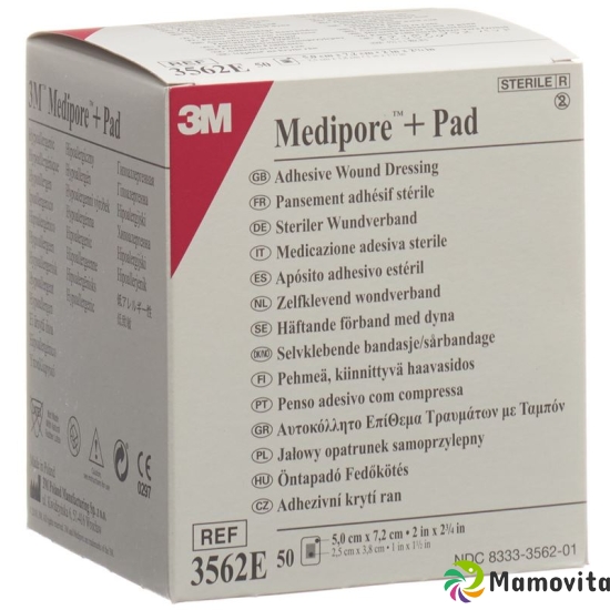 3M Medipore + Pad 5x7.2cm / Wundkissen 2.8x3.8cm 50 Stück buy online